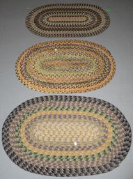 LOT (3) SM. OVAL BRAIDED RUGS