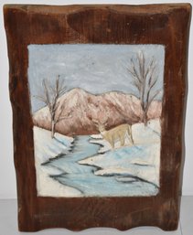 CARVED & PAINTED WOODEN PLAQUE