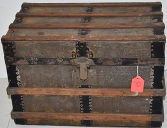 19TH CENT CHILDS FLAT-TOP TRUNK