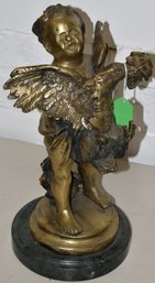 FUENZE STYLE BRONZE FIGURE OF YOUNG BOY HOLDING ROOSTER