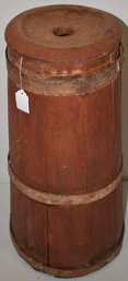 19TH CENT PAINTED WOODEN BUTTER CHURN