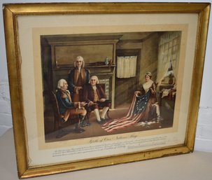 BIRTH OF OUR NATION FLAG LITHOGRAPH PRINT