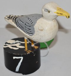 CARVED & PAINTED WOODEN SEAGULL