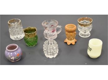 (8) LATE VICTORIAN GLASS TOOTHPICK HOLDERS