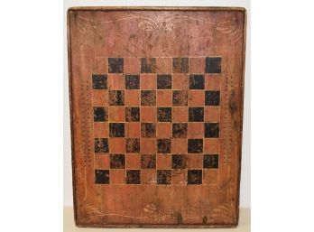 19TH CENT PAINTED WOODEN GAMEBOARD