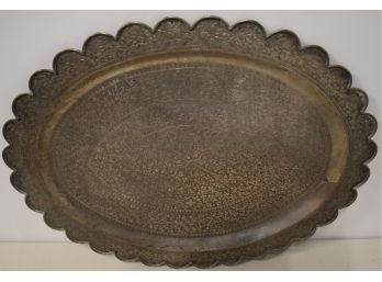 ANGLO INDIAN SILVER SERVING TRAY