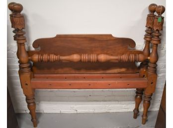 19TH CENT CARVED BELL POST ROPE BED