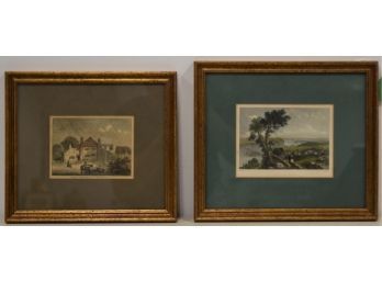 2 EARLY COLORED ENGRAVINGS