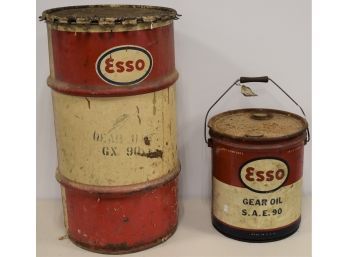 (2) ADVERTISING ESSO CANS