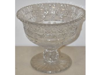 BRILLANT CUT GLASS LG. FOOTED COMPOTE