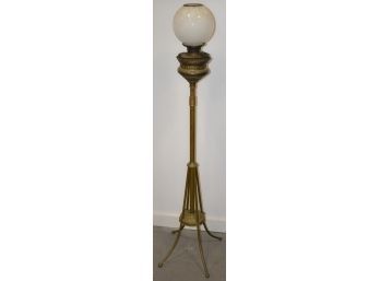VICTORIAN BRADLEY & HUBBARD TALL BRASS FLOOR PAINO LAMP