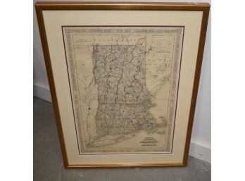 19TH CENT COLORED MAP OF NEW ENGLAND STATES