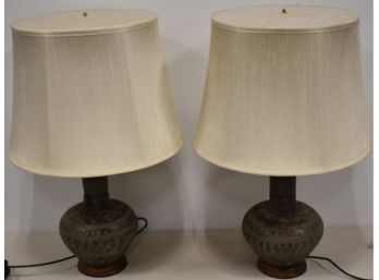 PR. GREEK STYLE POTTERY TABLE LAMPS