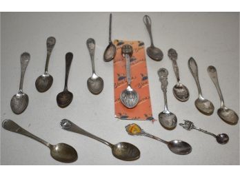(14) SILVERPLATED SOUV. SPOONS