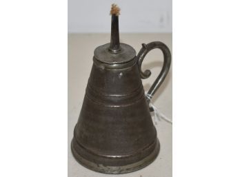 19TH CENT TIN FINGER LAMP