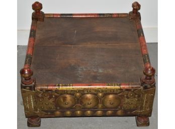 EARLY PERSIAN WOODEN OTTOMAN OR FOOTSTOOL