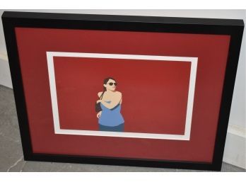 R. KAPP FRAMED SERIGRAPH OF YOUNG LADY W/ HAND BAG
