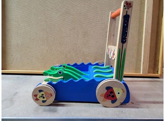 Wooden Children's Wagon/cart With Alligators