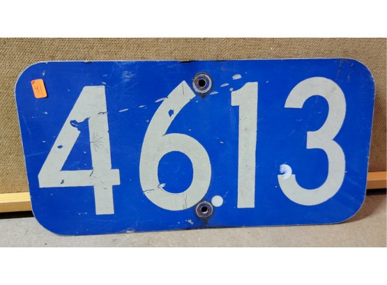 Vintage Salvaged Sign 4613 And 16' Length