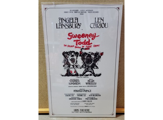 Sweenie Todd Horror Theater Poster 14x22.5 In Acrylic Holder Broadway Uris Theater