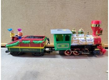 Lionel Express Model Train And Tender, Christmas Themed, Large Scale