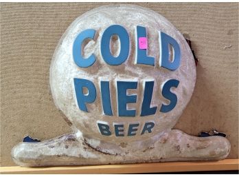 Vintage Cold Piels Beer Sign Paper Sign 19' Wide 12' Tall