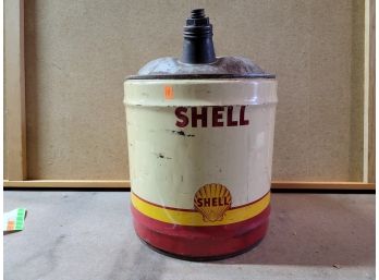 Vintage Shell Gasoline 5 Gallon Can Americana Piece 17' Tall