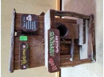 Wooden Home Made Bird House Antique Store Themed