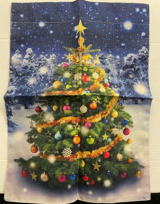Holiday Outdoor Christmas Tree Banner Cloth