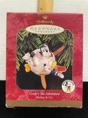 Hallmark Keepsake Christmas Ornament 1997 Goofys Ski Adventure Mickey And Co