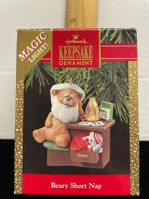Hallmark Keepsake Christmas Ornament 1990 Beary Short Nap