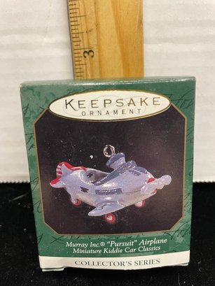 Hallmark Keepsake Christmas Ornament 1997 Murray Inc Pursuit Airplane Miniature