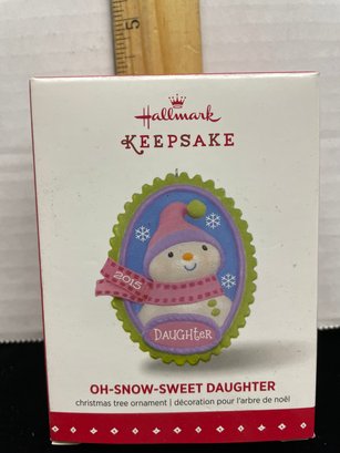 Hallmark Keepsake Christmas Ornament 2015 Oh-snow-sweet Daughter