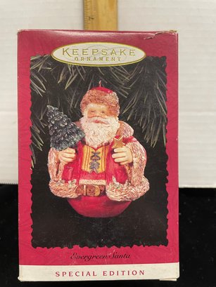 Hallmark Keepsake Christmas Ornament 1996 Evergreen Santa