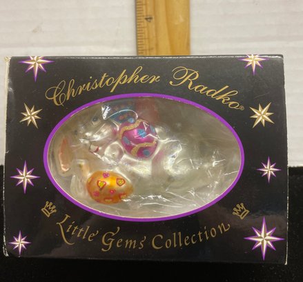 Christopher Radko Little Gems Collection Easter Bunny Christmas Ornament