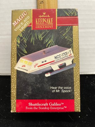 Star Trek Hallmark Keepsake Christmas Ornament 1992 Shuttlecraft Galileo Magic Voice And Light B106