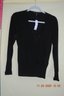 White House Black Market S LS Black Knit Shirt New With Tags