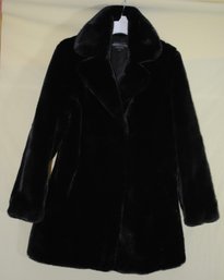 Fabulous Furs Donna Salyers Black Faux Fur Coat XS Extra Small New With Tags