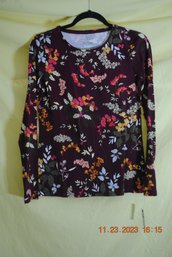 Talbot Floral Print LS Shirt XS Tee New With Tags