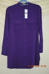 Soft Surroundings Purple Long Blouse Shirt New With Tags