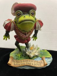 Kurt Adler 5in Musical Frog Prince Figurine Plays Love Me Tender