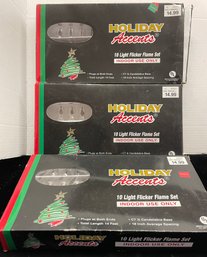 3 Packs Holiday Accents 10 Light Flicker Flame Sets Indoor Use Only