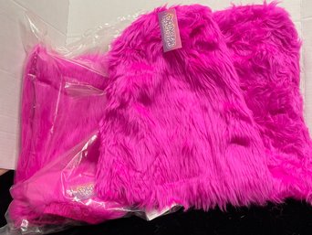 NEW Two Pair Tween Hot Pink Fur Legwarmers One Size Fits Most