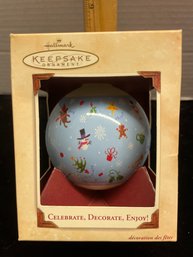 Hallmark Keepsake Christmas Ornament 2003 Celebrate Decorate Enjoy Glass Ball