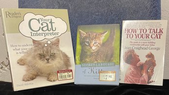 Three Cat Books Talking To Your Cat Interpreter Secret Language Animals/Pets