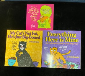 Three Cat Books Humor By Nicole Hollander And Allia Zobel Illustrated Animals/Pets