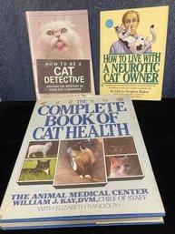 Three Cat Books Cat Detective Neurotic Cat Owners Cat Health Animals/Pets