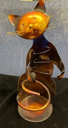Metal Copper Colored Cat Candle HolderAnimals/Pets