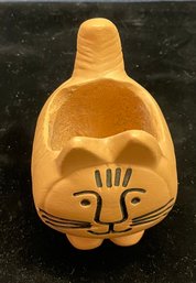Small Orange Clay Cat Flower Pot Animals/Pets