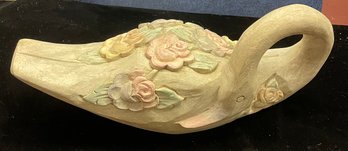 Wooden Swan With Rose Decoration Animals/Pets